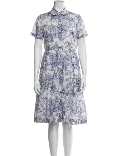 Pre-owned Dior Floral Print Mini Dress In White