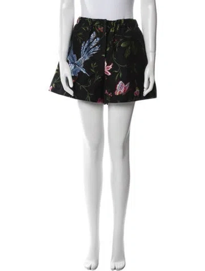 Pre-owned Dior Floral Print Mini Shorts In Black