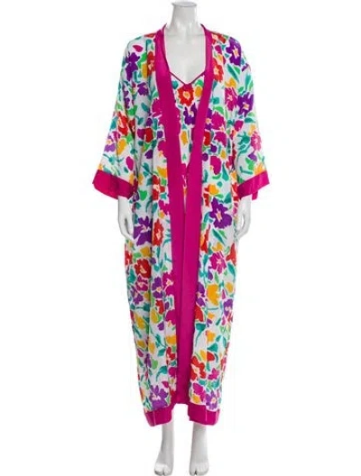 Pre-owned Dior Floral Print Nightgown In Pink