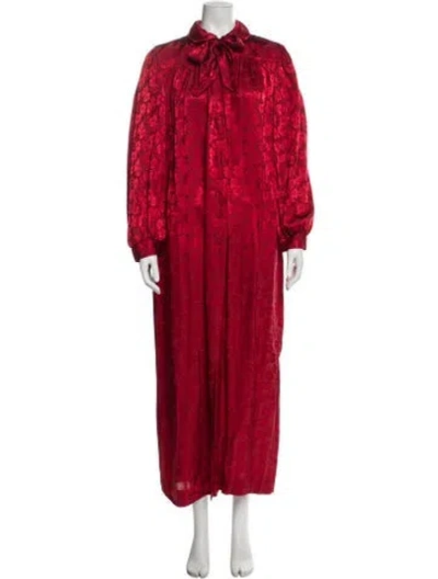 Pre-owned Dior Floral Print Nightgown In Red