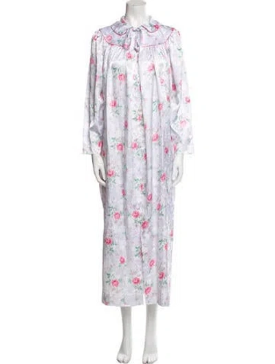 Pre-owned Dior Floral Print Nightgown In White