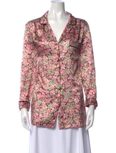 Pre-owned Dior Floral Print Pajamas In Pink