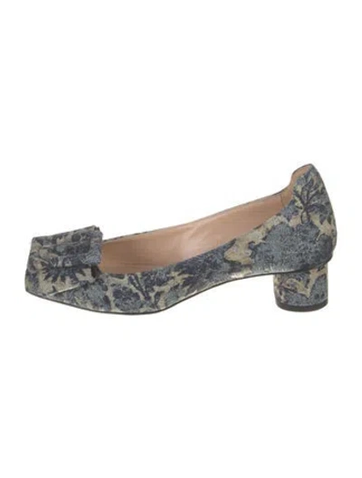 Pre-owned Dior Floral Print Pumps In Blue