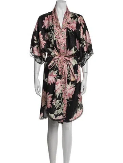 Pre-owned Dior Floral Print Robe In Multi