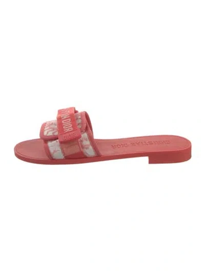 Pre-owned Dior Floral Print Slides In Pink