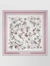 Dior Floral Square Scarf Accessory In Pink
