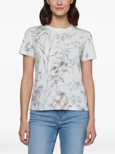 Pre-owned Dior Floral-print Crewneck T-shirt In White