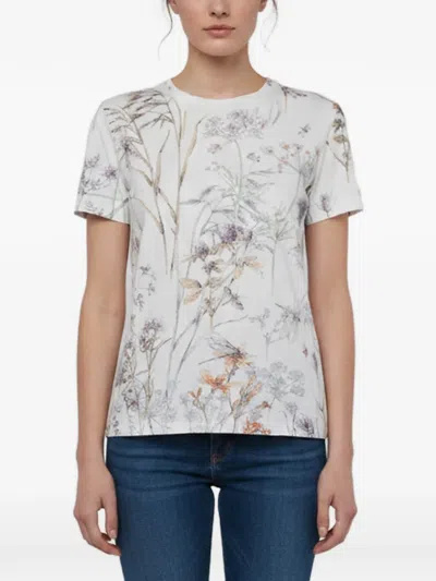 Pre-owned Dior Floral-print T-shirt In White