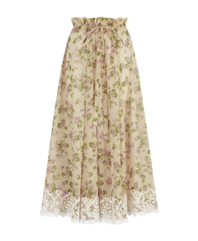 Dior Flounce Skirt In Nude
