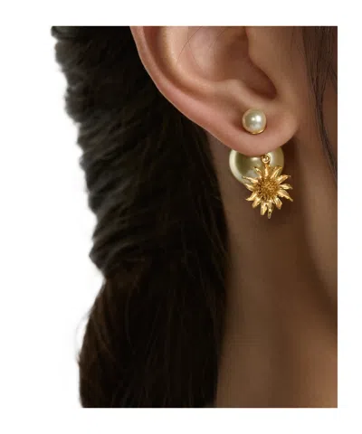 Dior Flower Earrings In Black