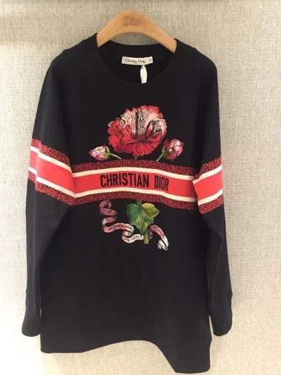 Dior Flower Sweater In Black
