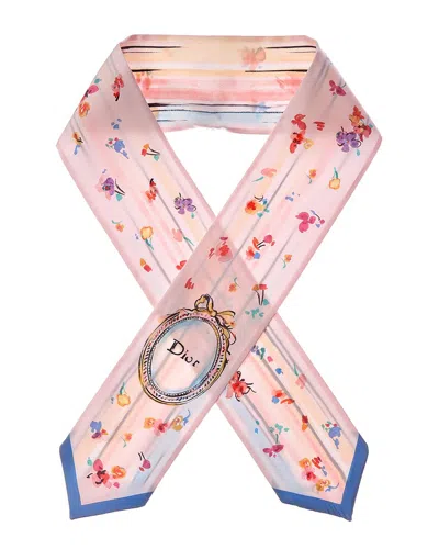 Dior Flowers Frame Silk Scarf In Multi