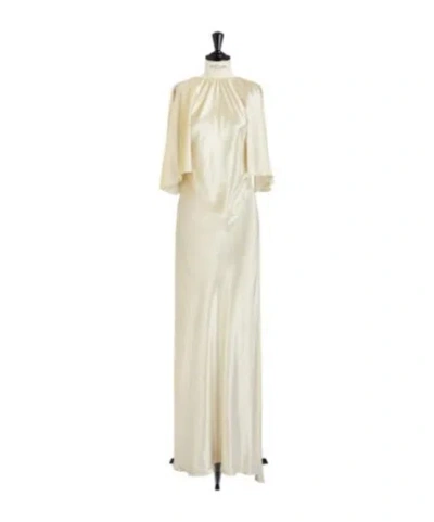 Dior Fluid Silk Velvet Long Dress In Neutral