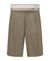 Dior Fold Belt Bermuda Shorts In Gray