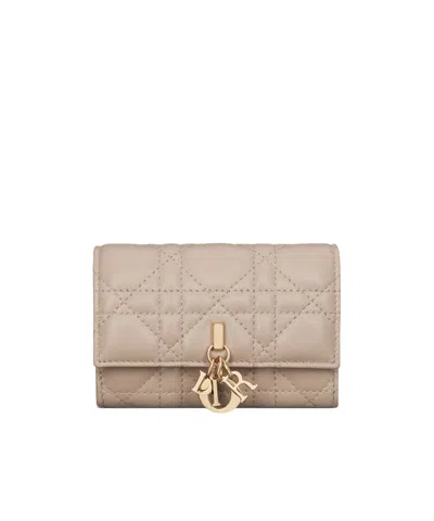 Dior Folding Wallet In Taupe