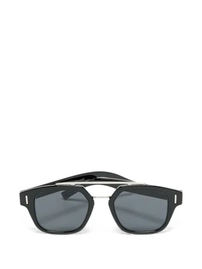Pre-owned Dior Fraction Double-bridge Sunglasses In Black