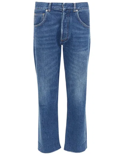 Pre-owned Dior Frayed Wide Denim Jean, Size Fr 32 (authentic Pre-loved)