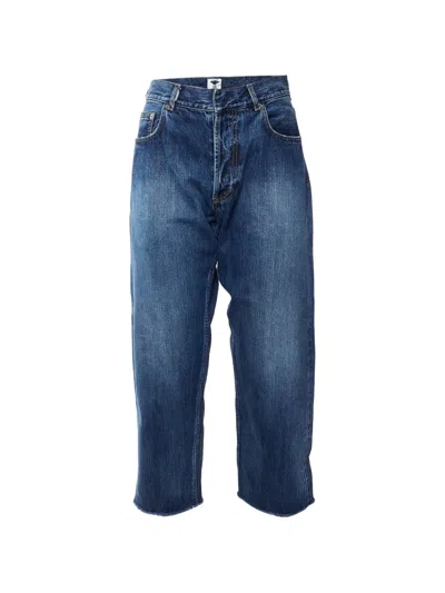 Pre-owned Dior Frayed-edge Croppedjeans In Blue