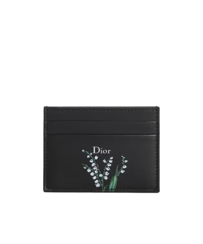 Dior Freesia Card Holder In Black