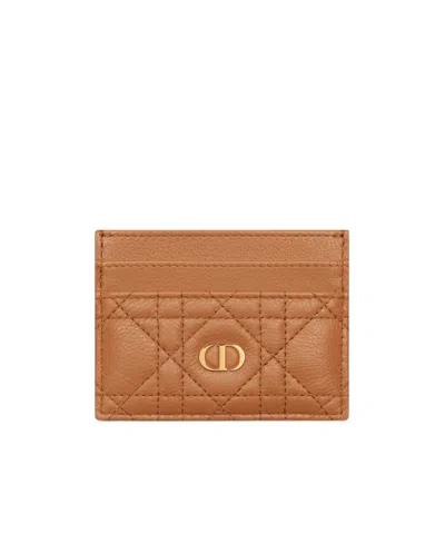 Dior Freesia  Caro Card Holder In Brown