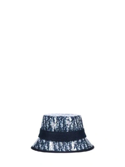 Dior French Oblique Pattern Hat For Women In Blue