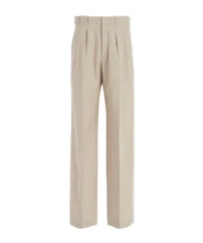 Dior Front Pleated Casual Pants In Nude