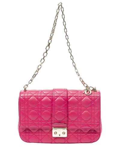 Dior Fuchsia Cannage Lambskin Medium Miss  (authentic Pre-loved) In Pink