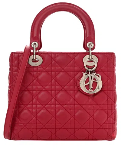 Dior Fuchsia Cannage Leather Lady  (authentic Pre-loved)