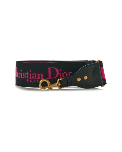 Dior Fuchsia Canvas Embroidered Shoulder Strap (authentic Pre-loved)