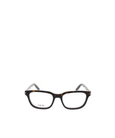 Dior Full Frame Flat-topped Glasses In Black