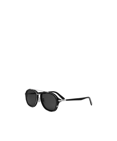 Dior Blacksuit R7u Sunglasses In Shiny Black Smoke