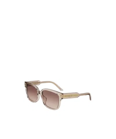 Dior Full Frame Sunglasses In Shiny Beige/gradient Roviex