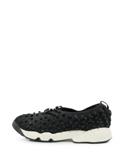Pre-owned Dior Fusion Crystal-embellished Sneakers In Black