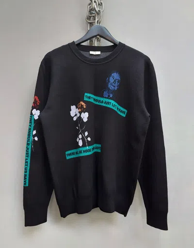 Pre-owned Dior Fw 17 "they Should Just Let Us Rave" Knit Sweater In Black