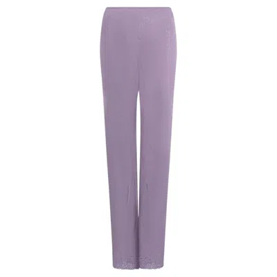 Pre-owned Dior F/w 1998 Christian  By John Galliano Lavender Silk Lace Trim Pants Fr40 In Purple