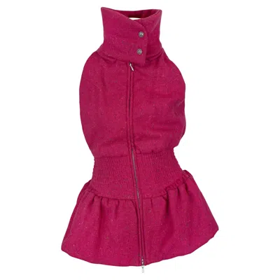 Pre-owned Dior F/w 1998 Christian  By John Galliano Pink Tweed Cinched Gilet Jacket