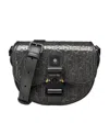 Dior Gallop Embossed Pattern Shoulder Bag In Black