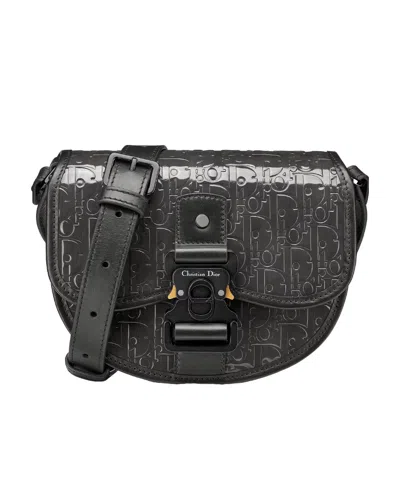 Dior Gallop Embossed Pattern Shoulder Bag In Black