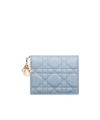 Shop Dior Gardenia Lady  Mini Wallet In Blue