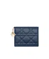 Dior Gardenia Lady  Mini Wallet In Blue