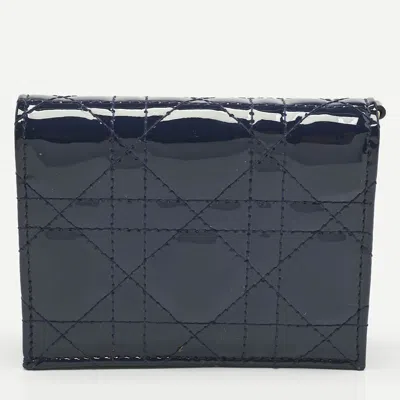 Pre-owned Dior Gardenia Wallet In Blue