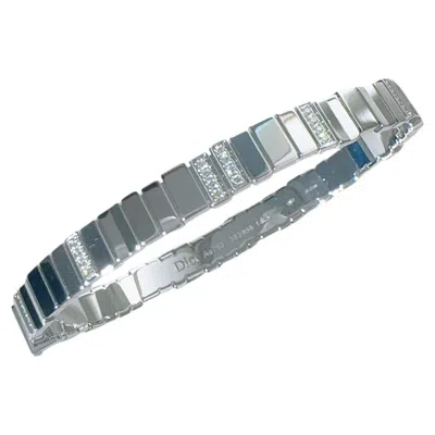Pre-owned Dior Gem Collection 18k White-gold Irregular-cut Diamond Bangle In Multi