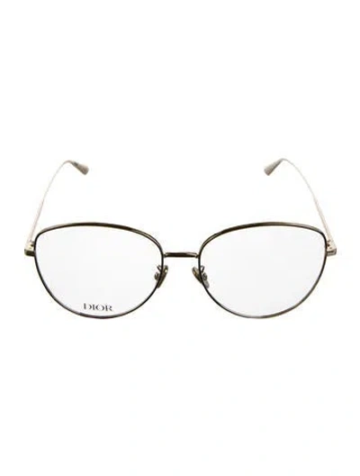 Pre-owned Dior Gemo R3u Round Eyeglasses In Gold