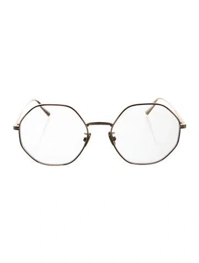 Pre-owned Dior Gemo Round Eyeglasses In Gold