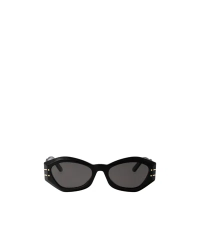 Dior Geometric Frame Sunglasses In Black
