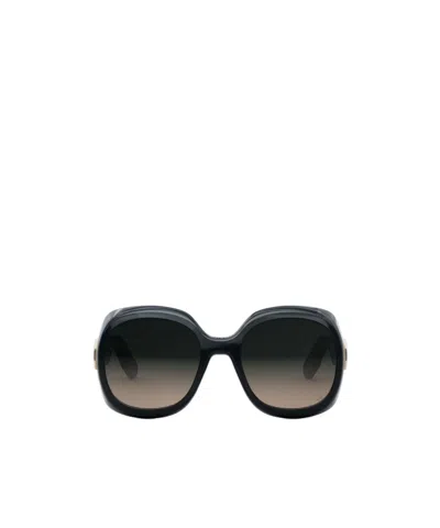 Dior Geometric Frame Sunglasses In Black