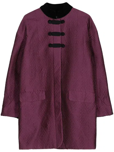 Pre-owned Dior Geometric-jacquard Single-breasted Coat In Pink