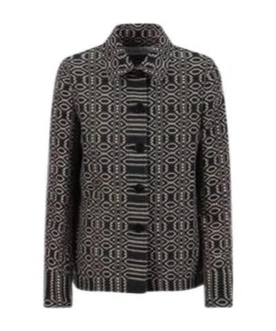 Dior Geometric Pattern Printed Casual Jacket In Black