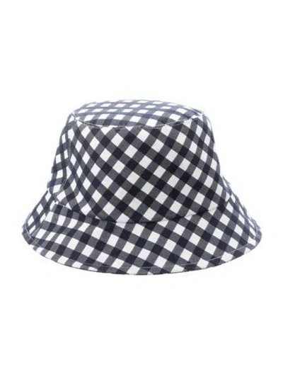 Pre-owned Dior Gingham Bucket Hat In Blue