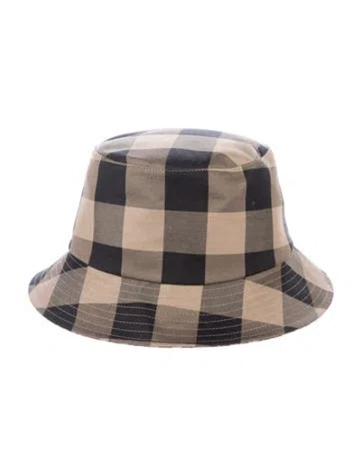 Pre-owned Dior Gingham Pattern Bucket Hat In Neutrals